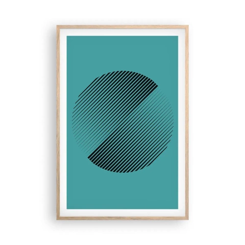 Poster in einem Rahmen aus heller Eiche - Kreis – eine geometrische Variante - 61x91 cm