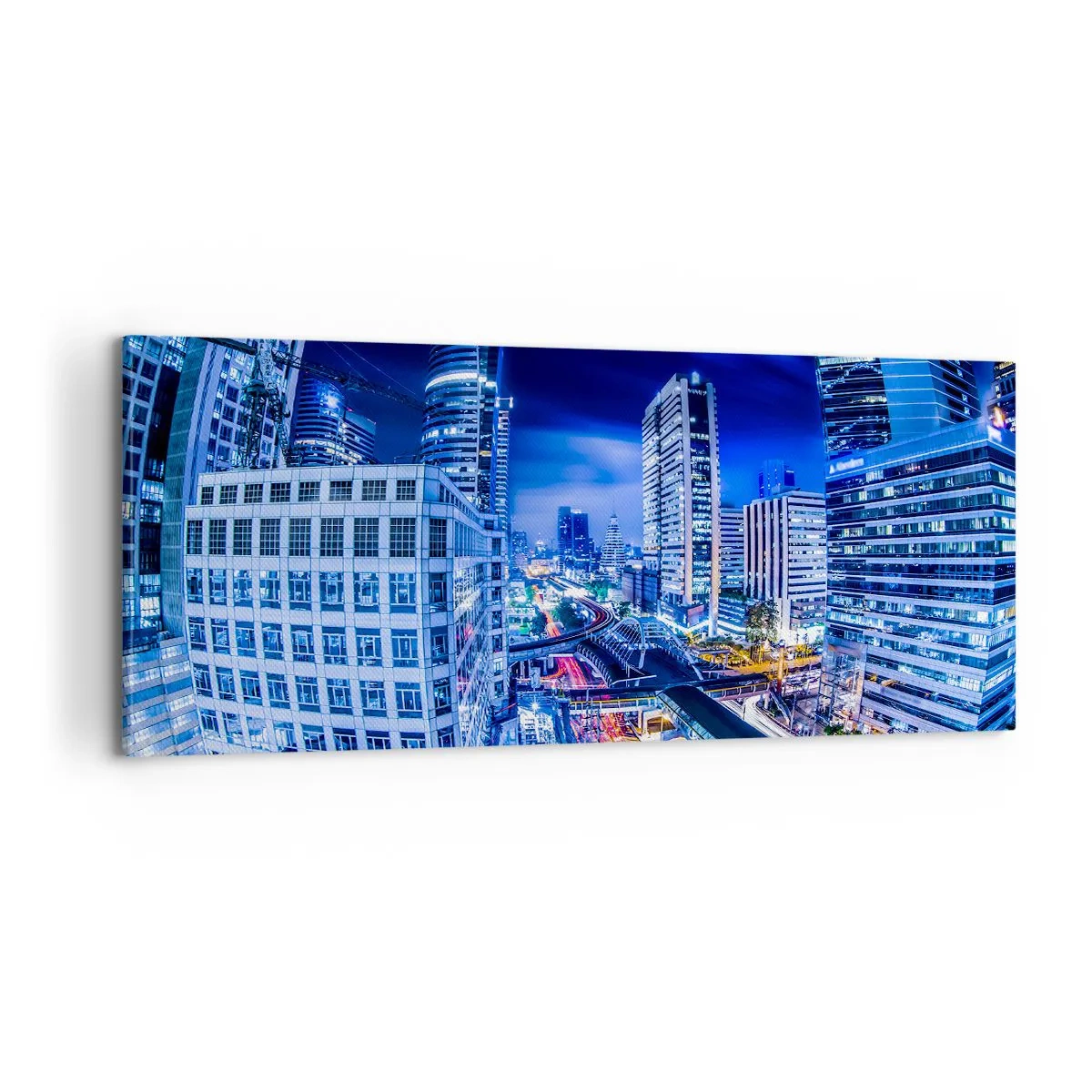Bild auf Leinwand - Leinwandbild - Rhythmen der Nachtstadt - 100x40 cm