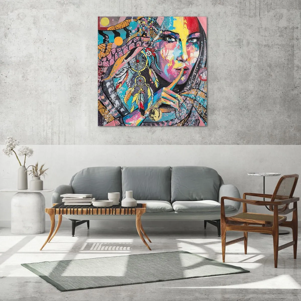 Glasbild - Bild auf glas - Sei still, bis du verstehst - 70x70 cm