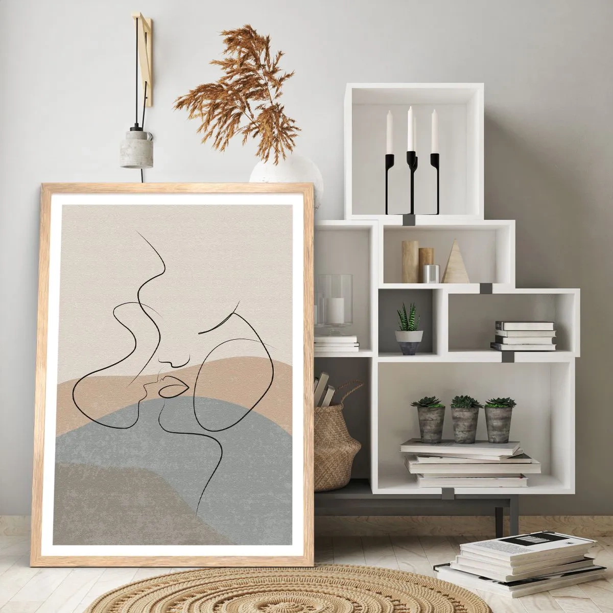 Poster in einem Rahmen aus heller Eiche - Wie ein Pinselstrich - 50x70 cm