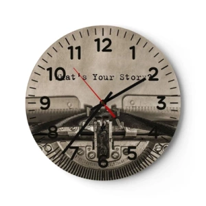 Wanduhr - Glasuhr - Erzähl es mir - 40x40 cm