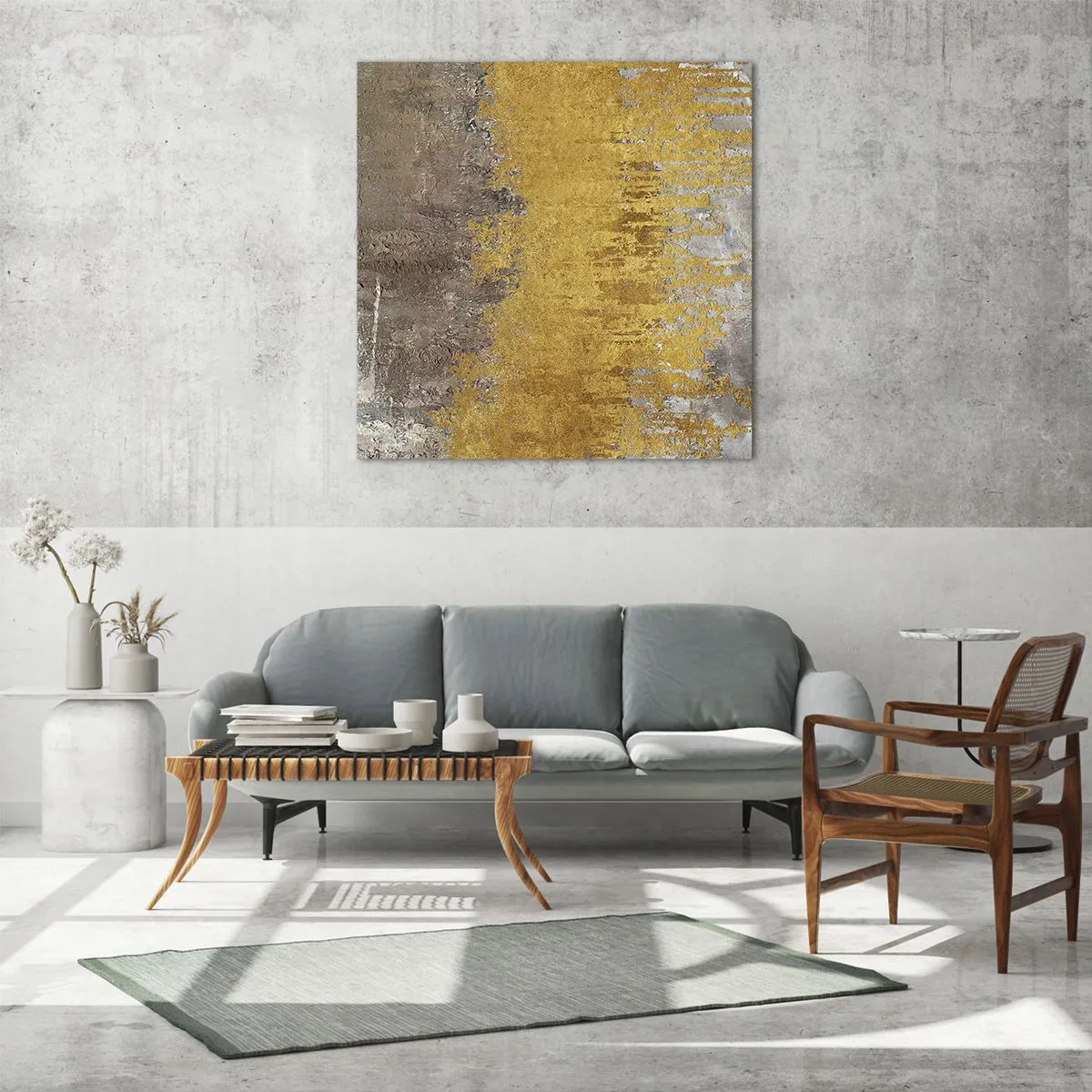 Glasbild - Bild auf glas - Goldene Explosion - 40x40 cm