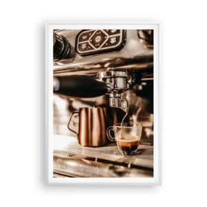 Poster in einem weißen Rahmen - Kaffeeglanz - 70x100 cm