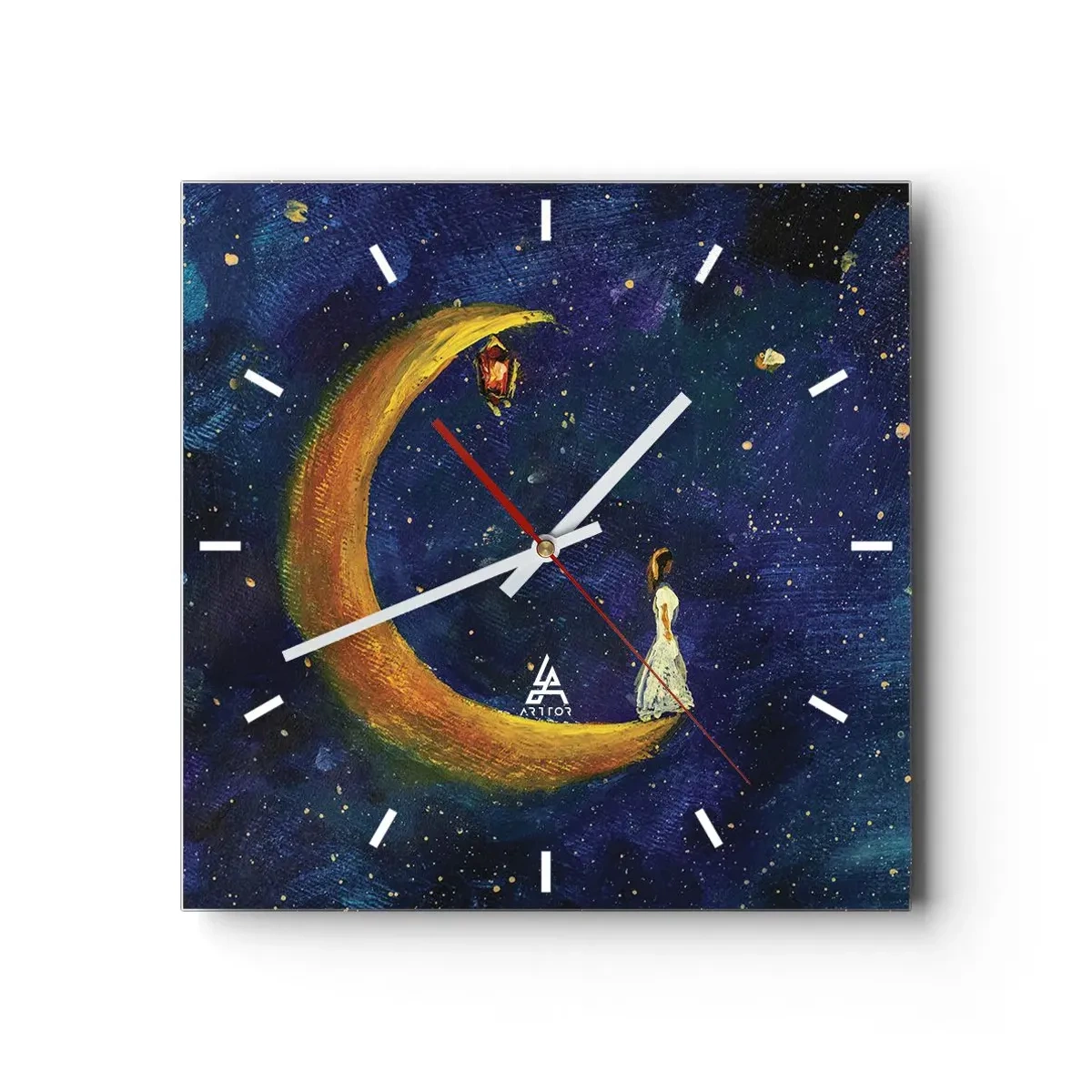 Wanduhr - Glasuhr - Der Ruf der Welt - 40x40 cm