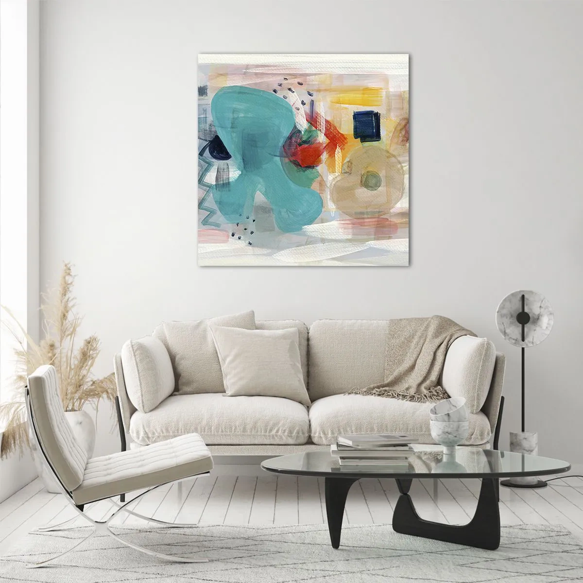 Glasbild - Bild auf glas - Buntes Spiel - 70x70 cm