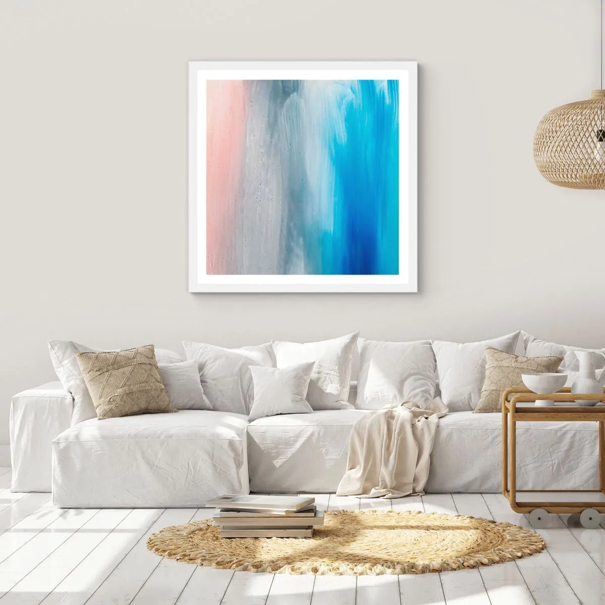 Poster in einem weißen Rahmen - Elemente: Luft - 50x50 cm