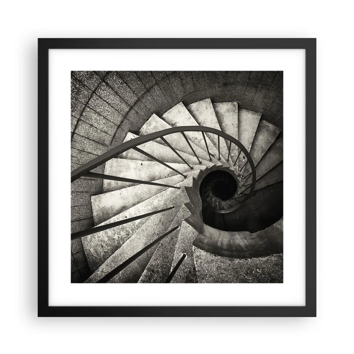 Poster in einem schwarzem Rahmen - Treppe hoch, Treppe runter - 40x40 cm