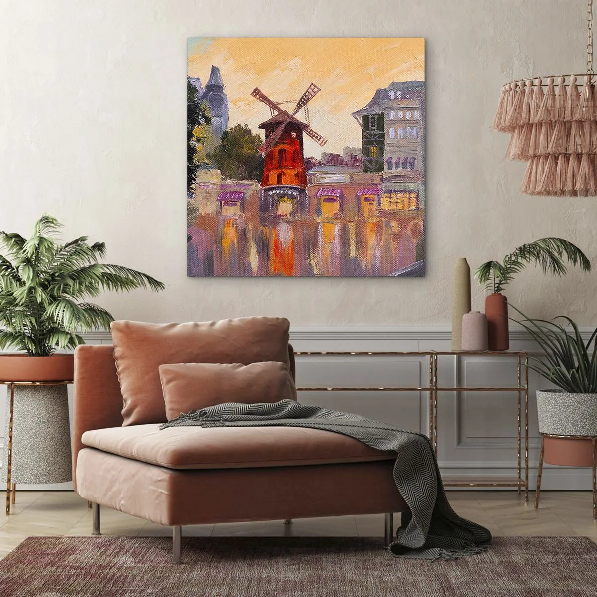 Bild auf Leinwand - Leinwandbild - Pariser Ikonen – Moulin Rouge - 60x60 cm