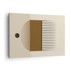 Bild auf Leinwand - Leinwandbild - Abstrakte geometrische Komposition in Beige- und Brauntönen - 70x50cm - Verschiedene Staaten - Moderne Wanddekoration für Wohnzimmer und Schlafzimmer ARTTOR
