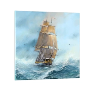 Glasbild - Bild auf glas - Über die Wellen gleiten - 40x40 cm