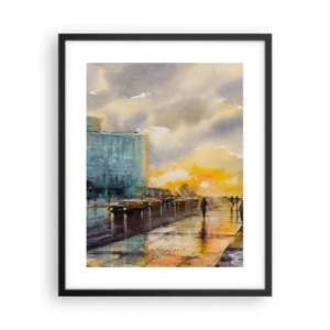 Poster in einem schwarzem Rahmen - Leben am Ufer - 40x50 cm