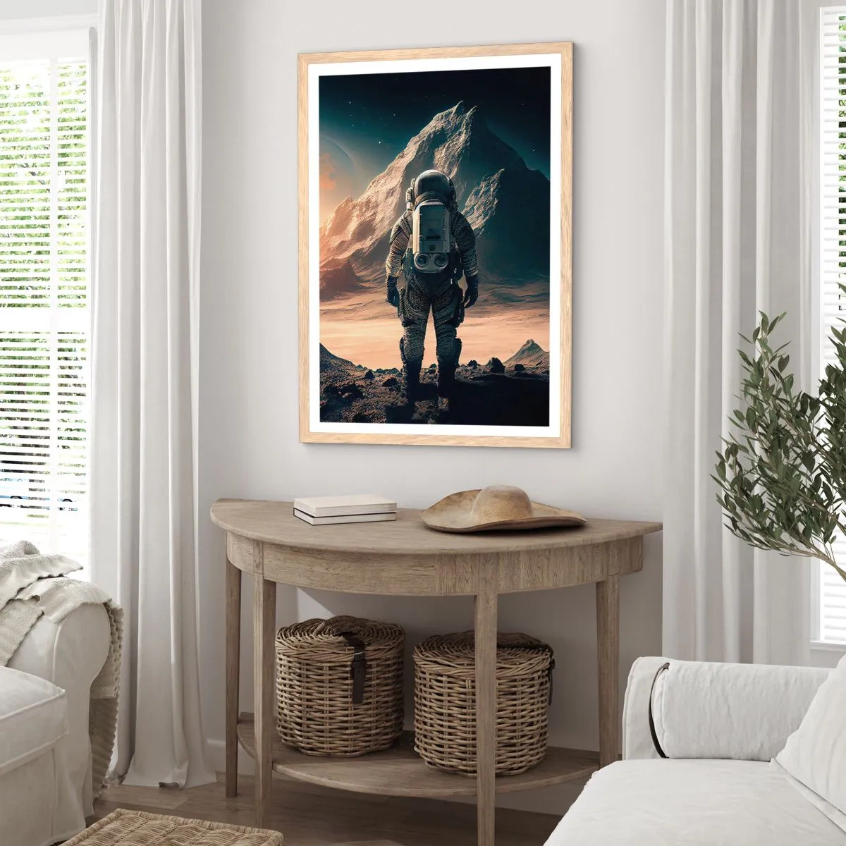 Poster in einem Rahmen aus heller Eiche - Neue Herausforderung - 61x91 cm