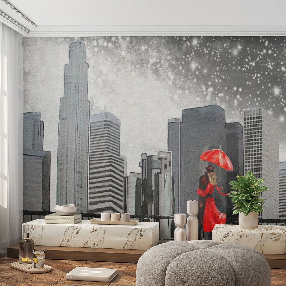 Fototapete Premium Sand - Der Mensch ist kein Stein - New York, Stadt, Liebe - 100x70 cm