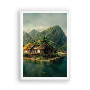 Poster in einem weißen Rahmen - Tropisches Paradies - 70x100 cm