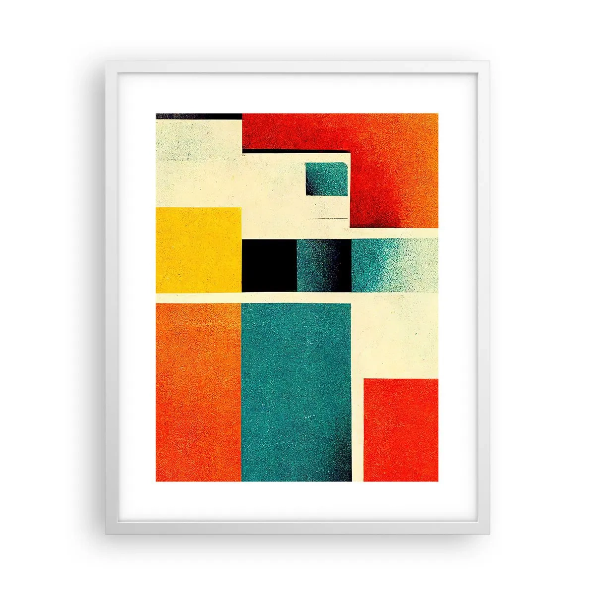 Poster in einem weißen Rahmen - Geometrische Abstraktion – gute Energie - 40x50 cm