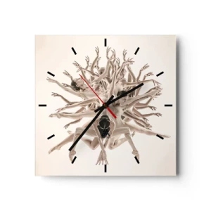 Wanduhr - Glasuhr - Aufblühen im Tanz - 40x40 cm