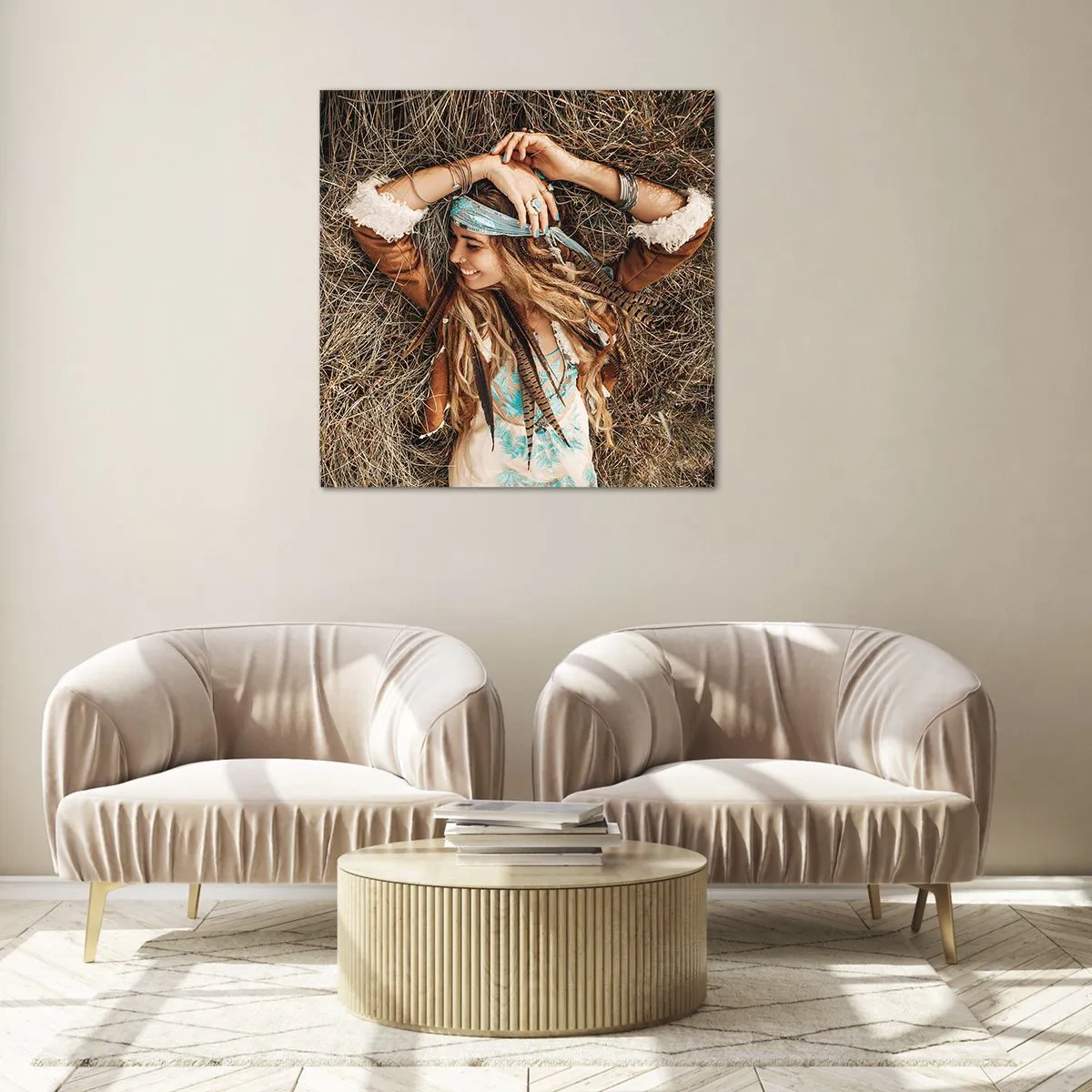 Glasbild - Bild auf glas - Auf dem Weg in den Sommer der Liebe - 70x70 cm