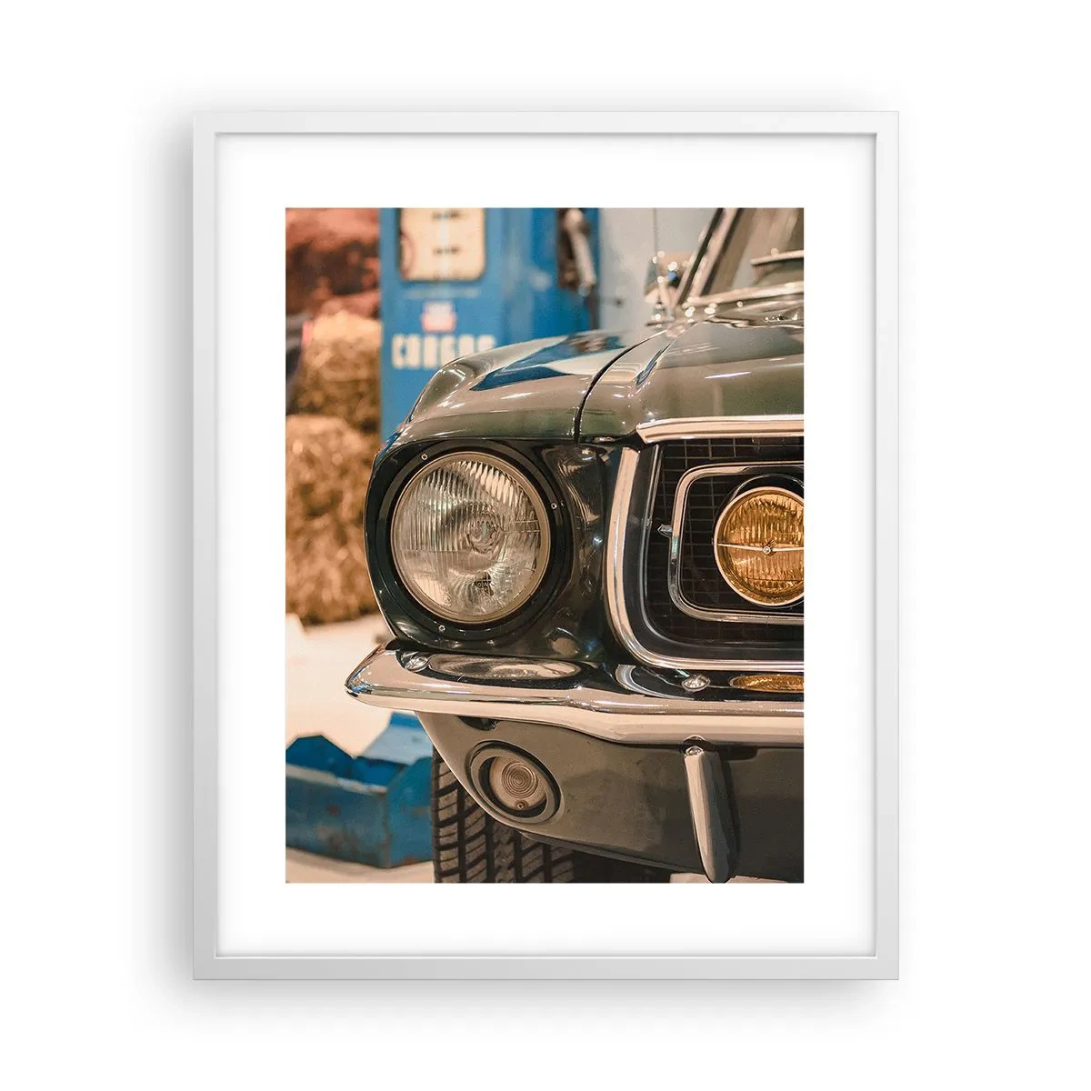 Poster in einem weißen Rahmen - Treffen mit einer Legende - 40x50 cm