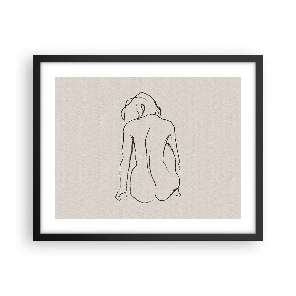 Poster in einem schwarzem Rahmen - Mädchenakt - 50x40 cm