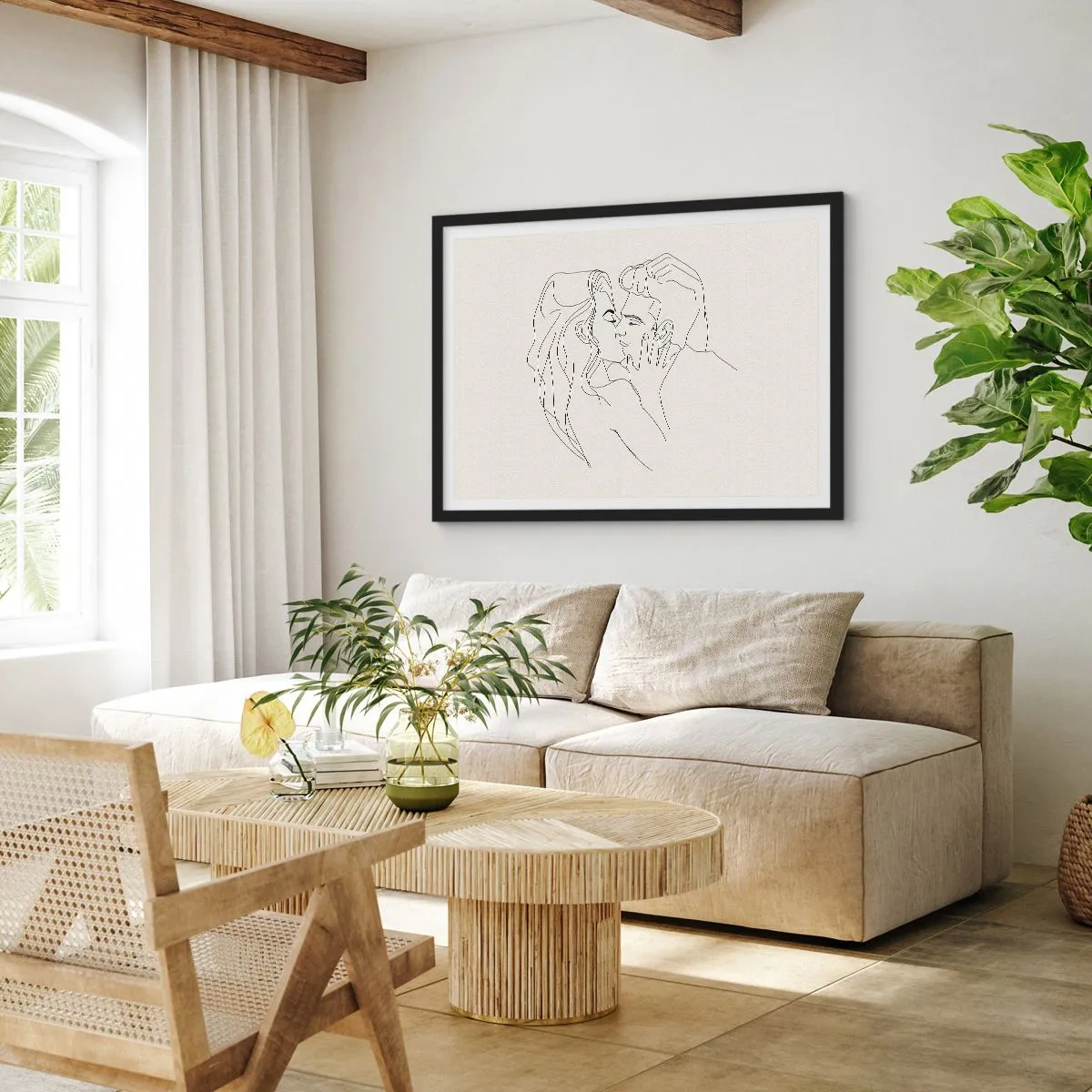 Poster in einem schwarzem Rahmen - Verstrickt im Gefühl - 50x40 cm