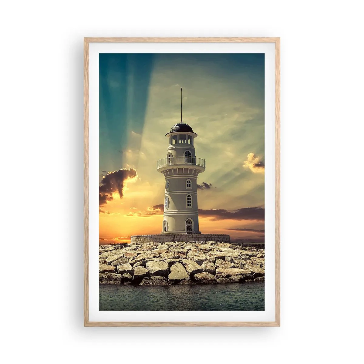 Poster in einem Rahmen aus heller Eiche - Licht - Gut - Schönheit - 61x91 cm