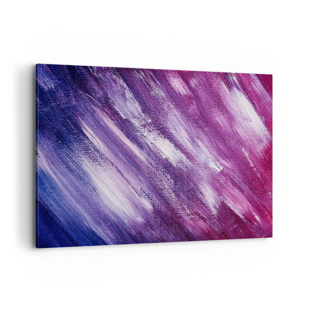 Bild auf Leinwand - Leinwandbild - Abstrakte Pinselstriche in Lila- und Rosatönen - 120x80cm - Wenn der sonnige Wind weht - Moderne Wanddekoration für Wohnzimmer und Schlafzimmer ARTTOR
