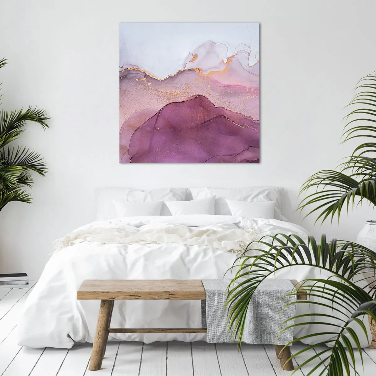 Bild auf Leinwand - Leinwandbild - Violett und lila Wellen - 40x40 cm