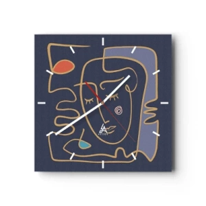 Wanduhr - Glasuhr - In Gedanken - 40x40 cm