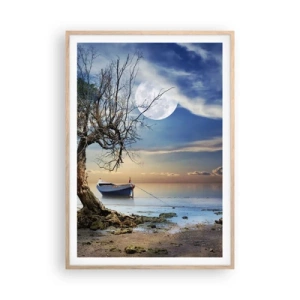 Poster in einem Rahmen aus heller Eiche - Ist das das Ende oder der Anfang? - 70x100 cm