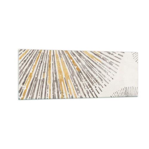 Glasbild - Bild auf glas - Abstraktes strahlenförmiges Muster - 140x50cm - Schönheit des Strahls - Moderne Wanddekoration für Wohnzimmer und Schlafzimmer ARTTOR