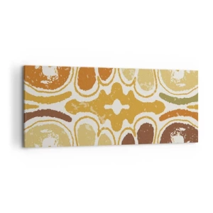 Bild auf Leinwand - Leinwandbild - Warme abstrakte Muster in Gelb- und Brauntönen - 120x50cm - Sentimentale Abstraktion - Moderne Wanddekoration für Wohnzimmer und Schlafzimmer ARTTOR