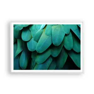 Poster in einem weißen Rahmen - Papageienartige Präzision - 100x70 cm