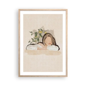 Poster in einem Rahmen aus heller Eiche - Südländische Schönheit - 50x70 cm