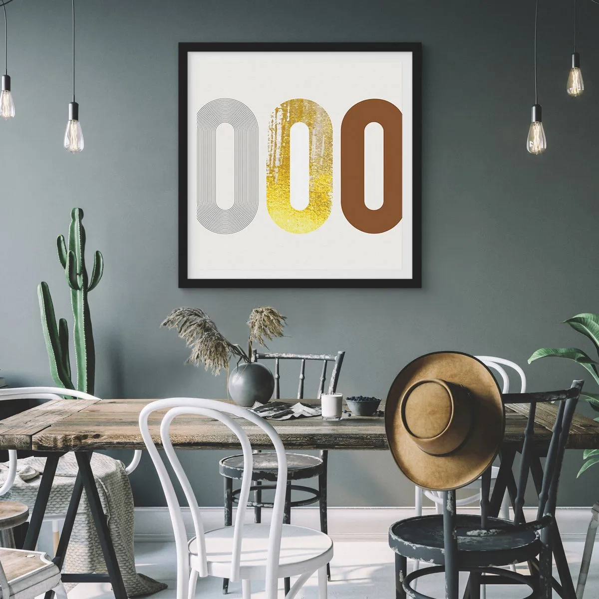 Poster in einem schwarzem Rahmen - Oooh! - 50x50 cm