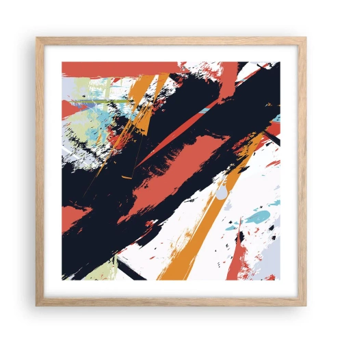 Poster in einem Rahmen aus heller Eiche - Dynamische Komposition - 50x50 cm