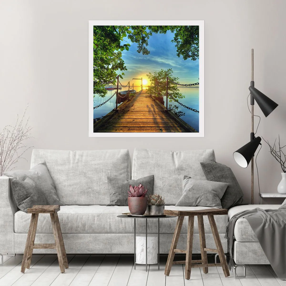 Poster - Westen auf dem Wasser - 30x30 cm