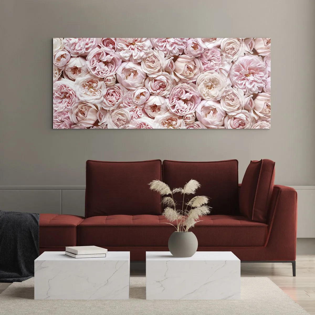 Glasbild - Bild auf glas - Auf Rosen gebettet - 100x40 cm