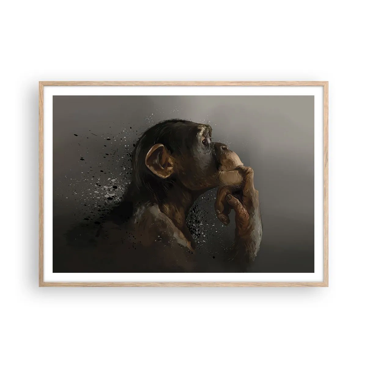 Poster in einem Rahmen aus heller Eiche - Sicherlich ein Denker - 100x70 cm