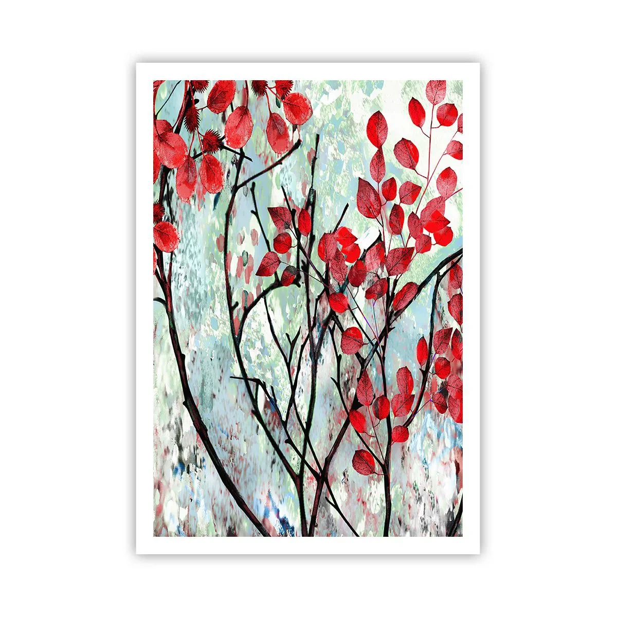 Poster - Baum in Scharlachrot - 70x100 cm
