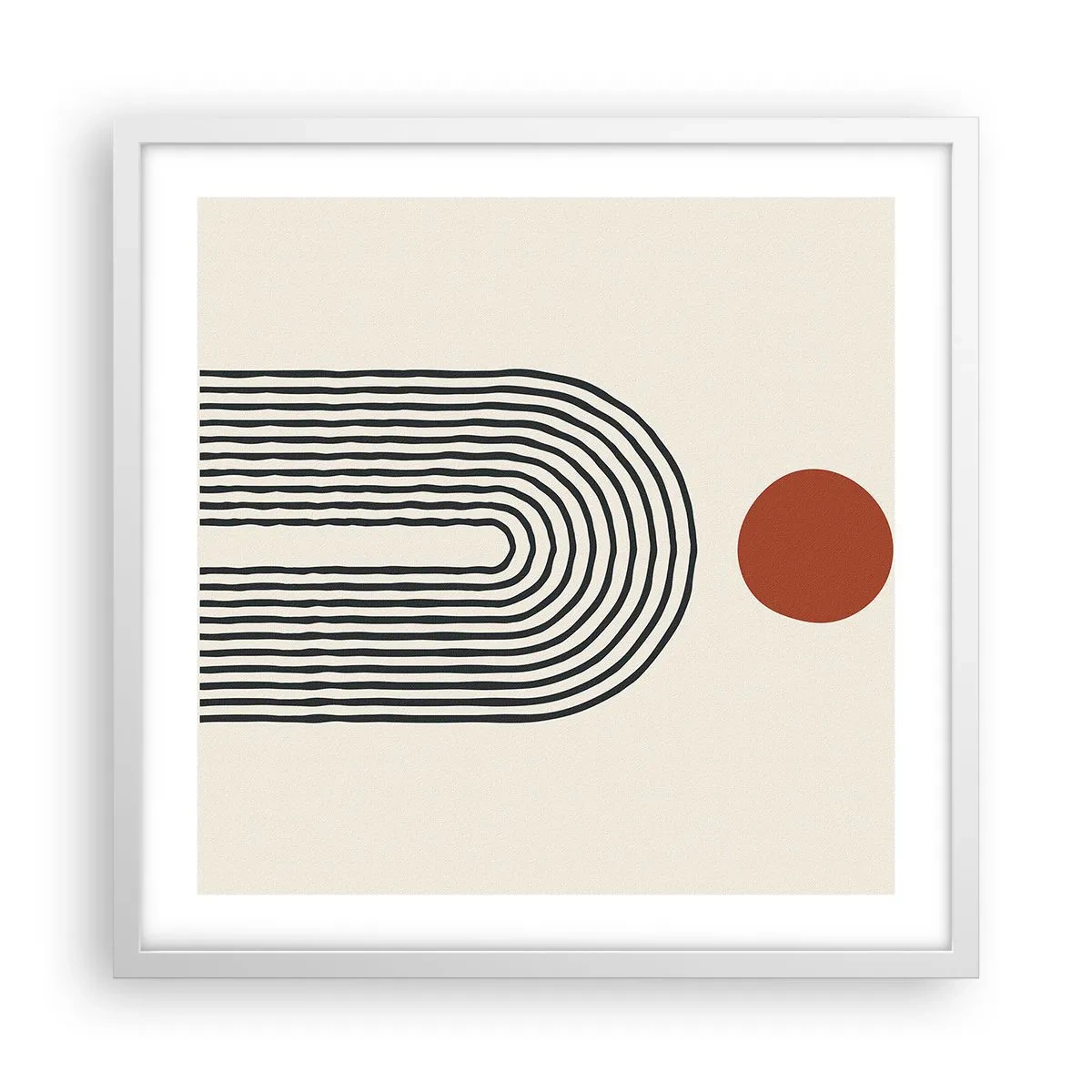 Poster in einem weißen Rahmen - Magnetismus von Formen und Farben - 50x50 cm