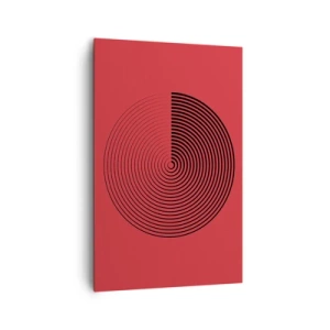 Bild auf Leinwand - Leinwandbild - Konzentrische Kreise auf rotem Hintergrund - 80x120cm - Kreisbewegung - Moderne Wanddekoration für Wohnzimmer und Schlafzimmer ARTTOR