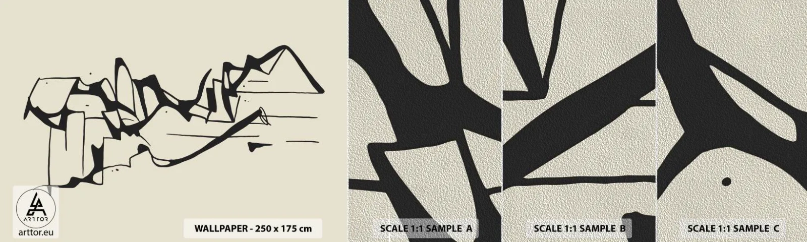 Fototapeten Muster Premium Sand - Vielleicht eine Landschaft - Minimalismus, Stück, Linie - 100x30 cm