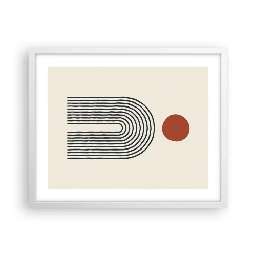 Poster in einem weißen Rahmen - Magnetismus von Formen und Farben - 50x40 cm