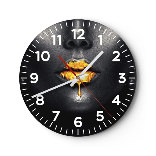 Wanduhr - Glasuhr - Goldmaul - 30x30 cm