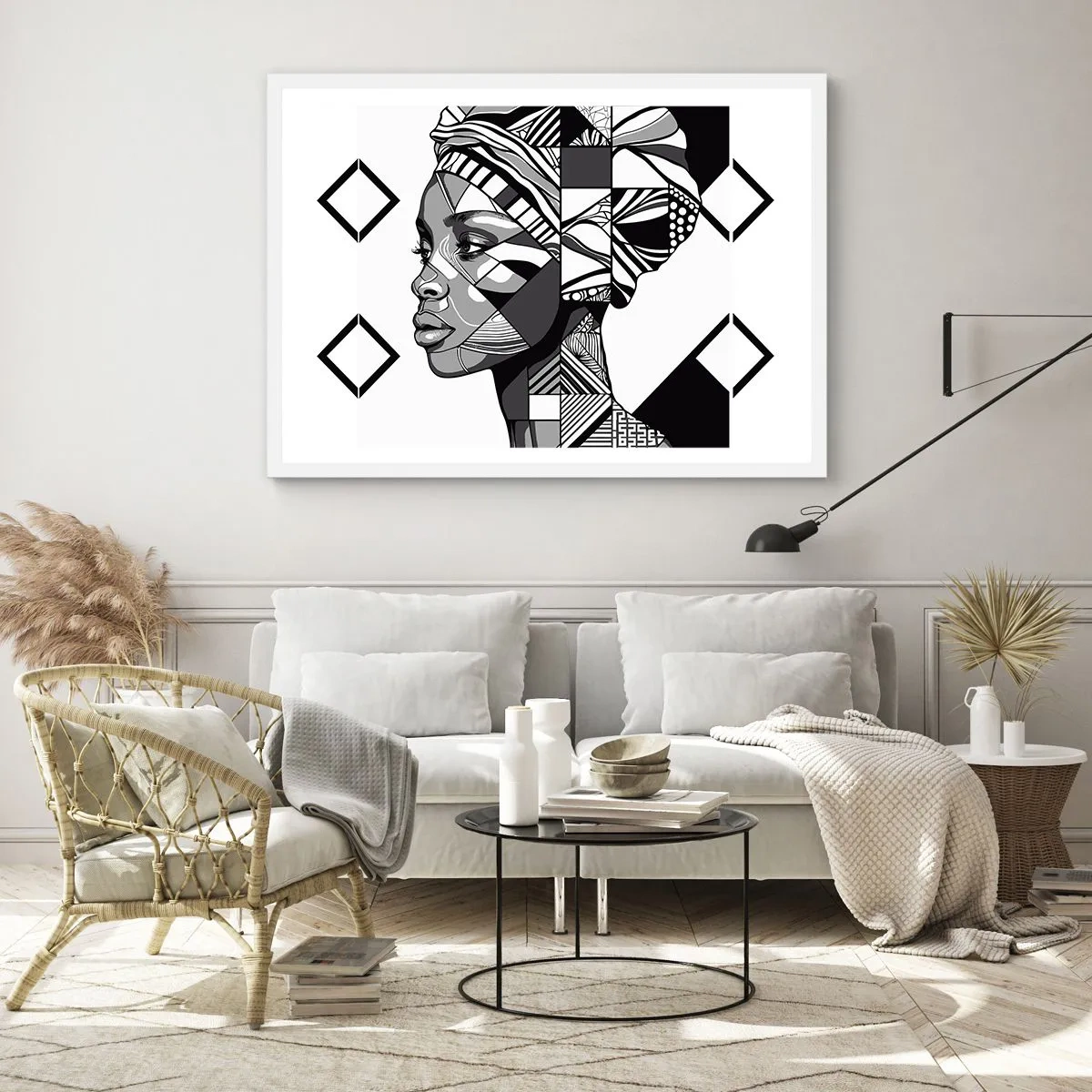 Poster in einem weißen Rahmen - Ethnisches Porträt - 40x30 cm