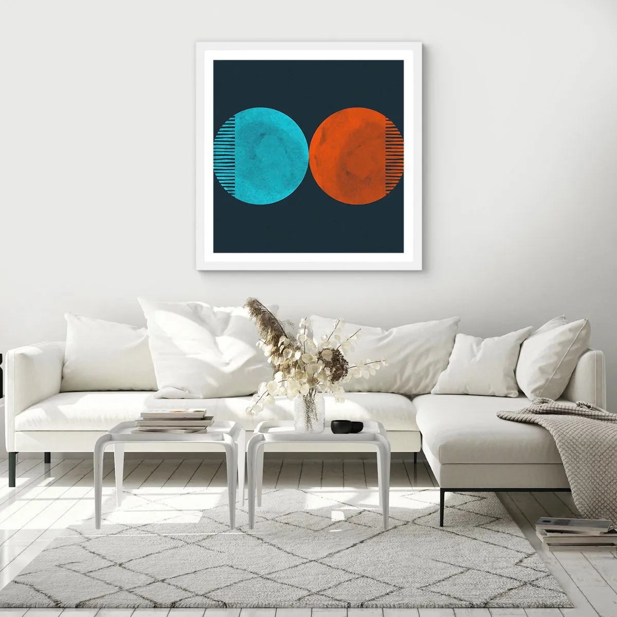 Poster in einem weißen Rahmen - Nur Geometrie? - 50x50 cm