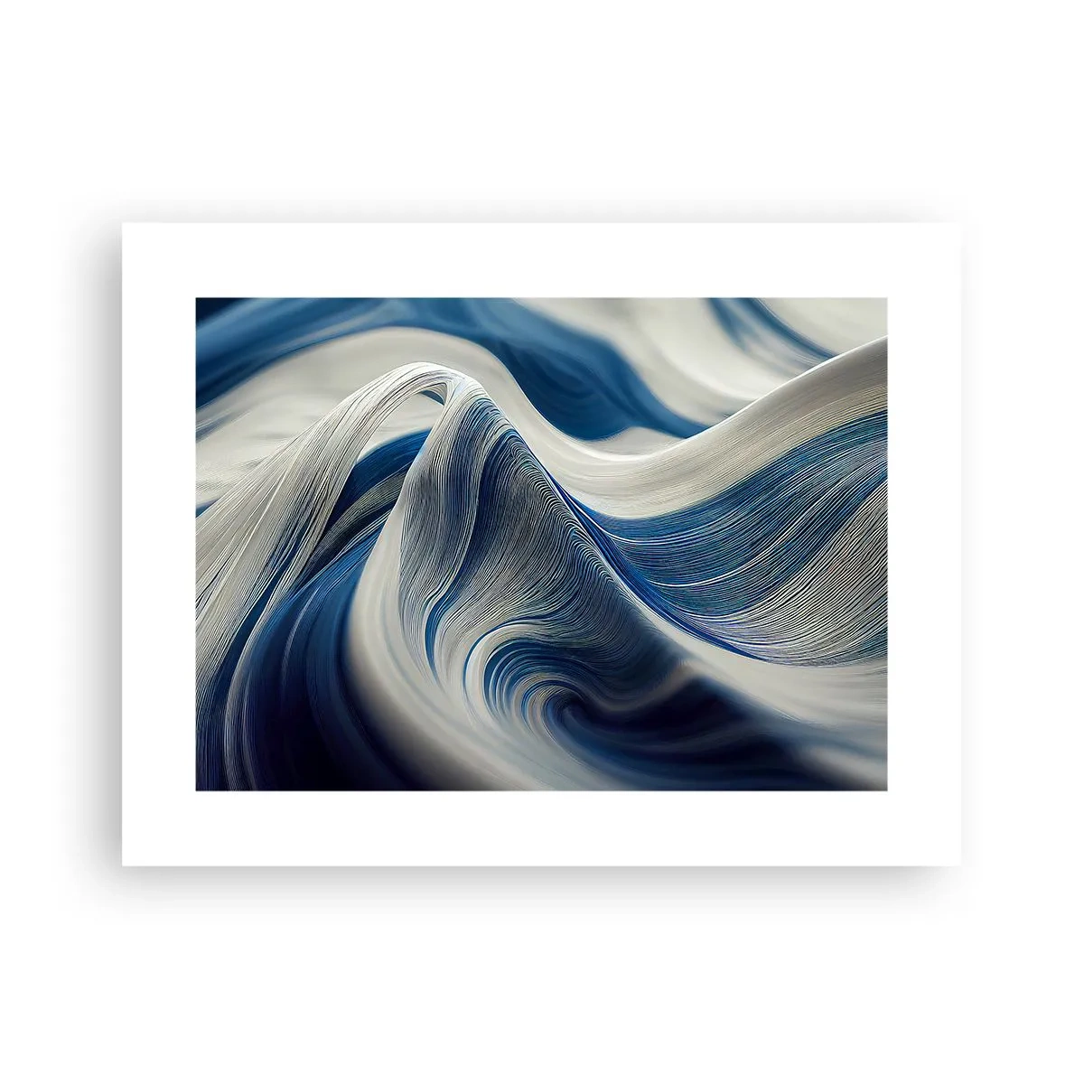 Poster - Fließfähigkeit von Blau und Weiß - 40x30 cm