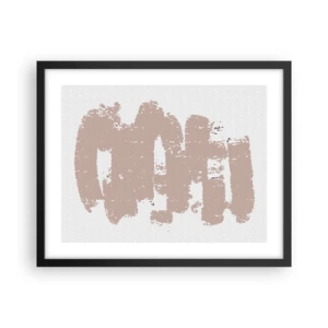 Poster in einem schwarzem Rahmen - Abstraktion in zartem Rosa - 50x40 cm