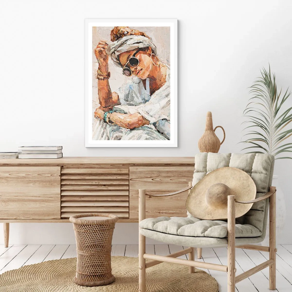 Poster in einem weißen Rahmen - Porträt in voller Sonne - 50x70 cm