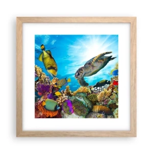 Poster in einem Rahmen aus heller Eiche - Korallenpromenade - 30x30 cm